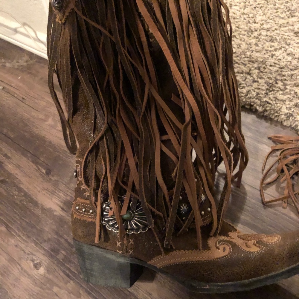 Double D Ranch brand, women’s fringe cowboy boots